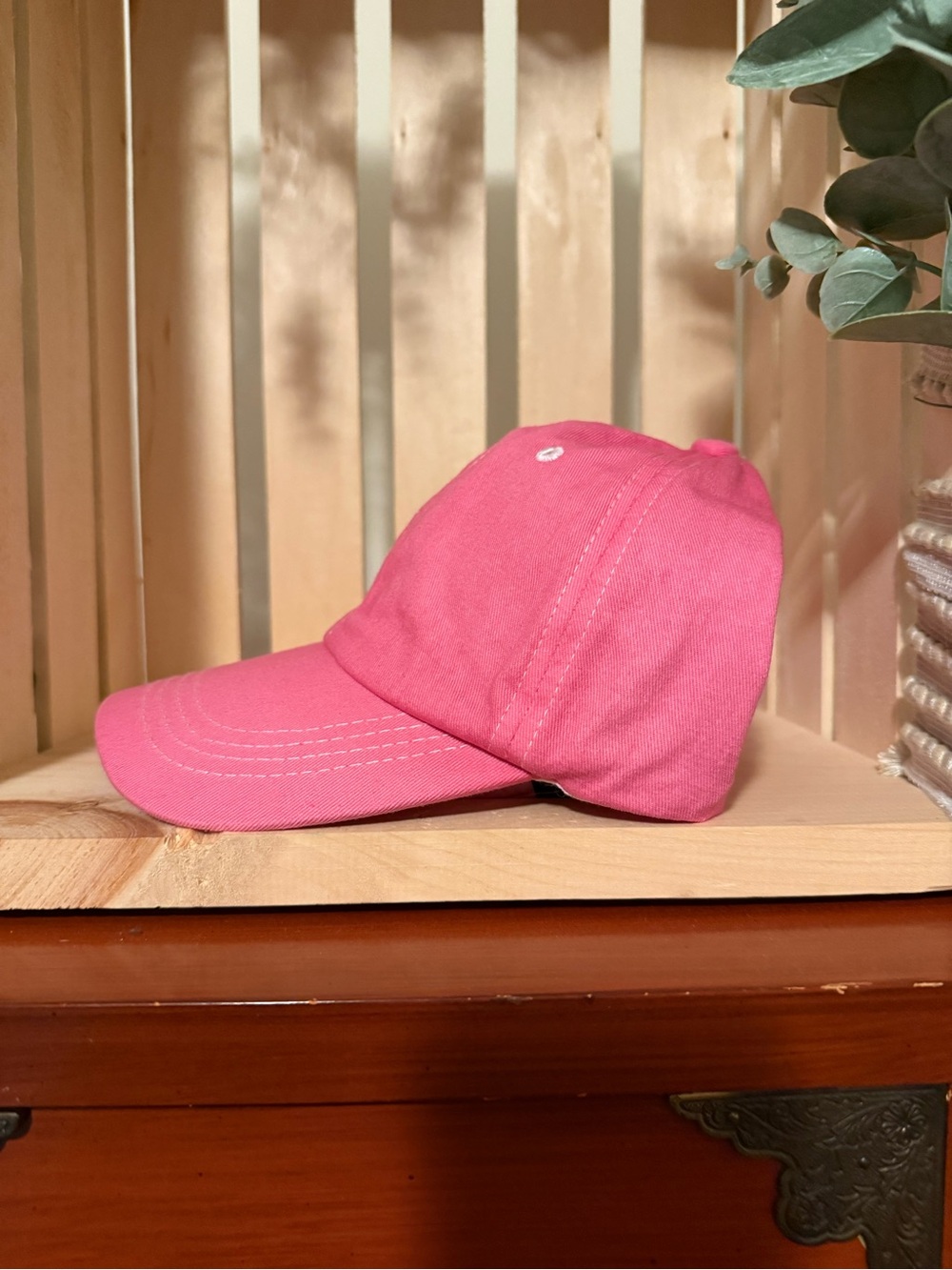 Pink Hand Dyed Ponytail Baseball Cap, Backless Messy Bun Hat - NEW!